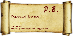 Popescu Bence névjegykártya